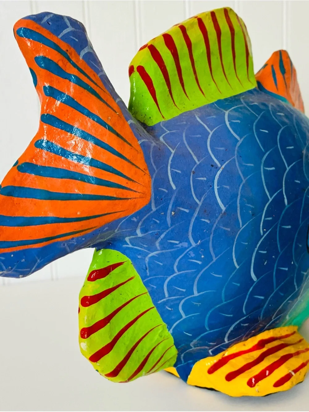 Colorful Hand-Painted papier mache Fish